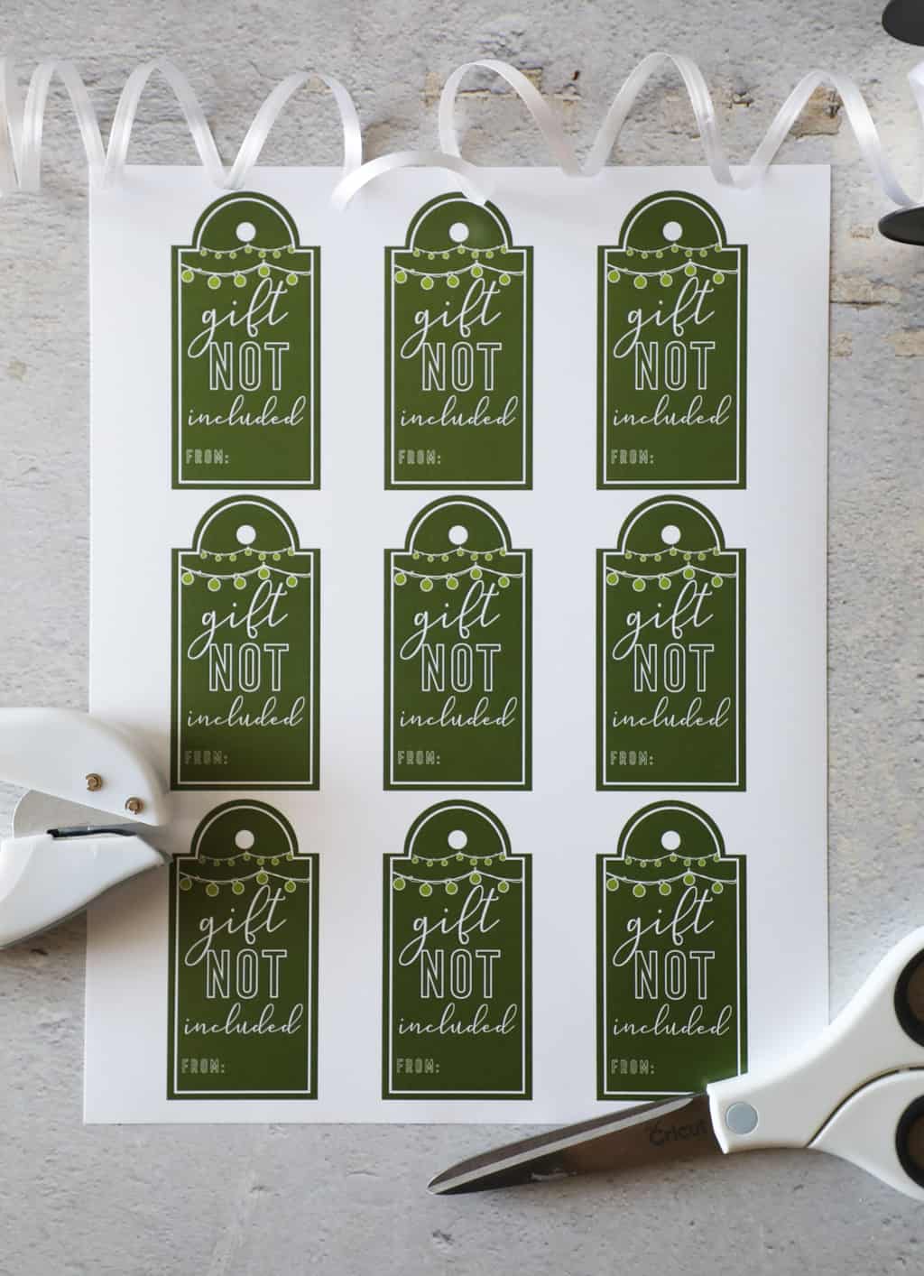 gift not included free printable gift tag - pretty providence
